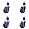 Service Caster 3.5'' SS Blue Poly Wheel Swivel 1-7/8'' Expanding Stem Caster Set, 4PK SCC-SSEX20S3514-PPUB-BLUE-178-4 - alternate 1